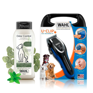 Combo Maquina Cortadora para Mascotas Wahl U Clip Dog + Shampoo Wahl Odor Control Formula